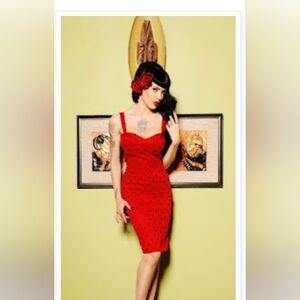 💥3/65$💥 Pinup Red Polka Dot Dress